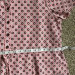 Lands' End Pink Wood Lily Medallion Tile Short Sleeve Button Front Mini Dress L Photo 7