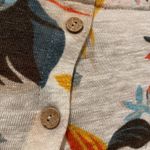 Rachel Zoe Size S Cream Tropical Print Asymmetrical Wooden Button Back Top Photo 6