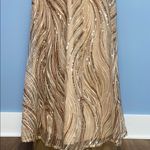 Faeriesty NWT Gold/Champagne Embellished Sequin Gown for Prom Size Small Gold Photo 5