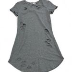 Active USA Mini Bodycon Shirt Dress Womens S Short Sleeve Crew Neck Distressed Photo 0