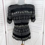 Laurence Kazar Lawrence Kazar Silk Beaded Evening Top Blouse Black Silver Medium Photo 3