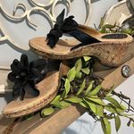 Born concept Black Leather Sandals Boc Wedges Womens 7 Photo 0