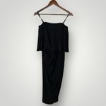 Shona joy  Core Strapless Frill Maxi Dress Black‎ Size 2 Evening Formal Cocktail Photo 4