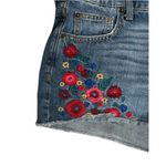 Gap Womens  Sexy Boyfriend Floral Embroidered Denim Cut Off Jean Shorts Size 6 Photo 1
