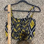 Topshop  Size 6 Yellow Black White Halter Crop‎ Top Button Down Photo 7