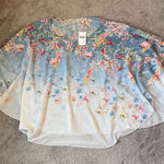 One World  Ombre Floral Print Poncho Poncho SIZE S Photo 0