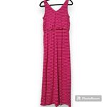 Faded Glory  womens size medium (8-10) sleeveless maxi pink white striped V-neck Photo 2