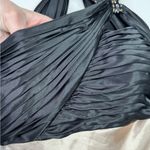 Adrianna Papell Vintage NWT  Champagne Black Asymmetrical Neckline Gown Dress Photo 7