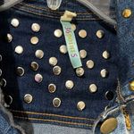 36.5 36 point 5 Gold Studded Jean Jacket Denim Coat Size XS Photo 2