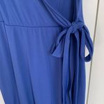 EXPRESS Royal Blue Deep V Neck Wrap Tie Dress XS Photo 2