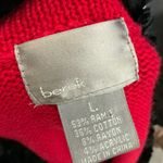 Berek Vintage Red & Black Beaded~Velvet~Fur~Zip Up Cardigan Sweater Large Photo 12