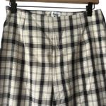Princess Polly Euros Plaid Wide Leg Trousers Pants Size 6 Black Cream Checkered Photo 2