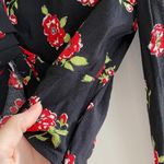 ZARA Cropped Twist-Knot Long-Sleeve Crop Top with Rose Flower Print, Size Medium Photo 10