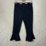 Anthropologie Jeans Pilcro High Rise Crop Flare Studded Denim Black Size 29 Photo 2