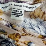 American Eagle  Floral Strappy Tank Top Womens S Cream 100% Viscose Boho Earthy Photo 3