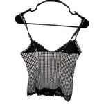 Frederick's of Hollywood Frederick’s Gingham Corset Style Button Up Tank Top With Lace Trim Photo 5