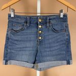 Universal Threads Universal Thread 2 / 26 High Rise Midi Button Fly Jean Shorts Jorts Rolled Retro Photo 0