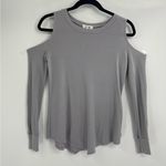 LNA  Thermal Grey Spandex Modal Long Sleeve Off The Cold Shoulder Size Xs Photo 0