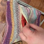The Sak  Crochet Gypsy Striped Shoulder Bag Boho Festival Hippie Earthy Purse Photo 8