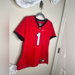 Nike NTM: Georgia Bulldogs #1 Dri-Fit Red & White Football Jersey Women’s Large Photo 5