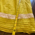 Anthropologie  Ipanema Sun Dress by Edme & Esyllte Chartreuse Embroidered Cotton Photo 5