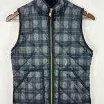 J.Crew Womens Plaid Quilted Down Vest XXS Gray Equestrian Preppy Quiet Luxury Photo 0
