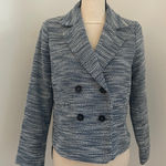 Talbots  Tweed Pea Coat Jacket size 4P Teal White Preppy Corpcore Academia Blazer Photo 0
