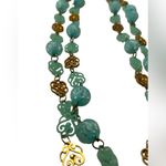 Vtg Western Germany metal and plastic necklace Blue Photo 1