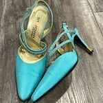 St. John  Aqua Slingback rhinestone heels Made In Italy size 9 “something blue” Photo 0