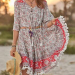 Sundance  All At Sea Floral Boho Midi Dress Size XS Photo 0