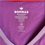 Bombas  Purple V-Neck T-Shirt Size Medium Pima Cotton Photo 1