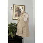 Frost Large Beige Full Zip Thick High Neck Fleece Vest Sleeveless Pocket Zip Photo 3