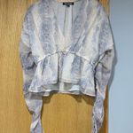 Steve Madden  Blouse Top With Blue Snakeskin Print - XS Photo 1