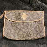 Yves Saint Laurent Brown and Gray Monogram Clutch Photo 0