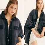 Free People Ruby Jacket in Incense Medium Oversized Shacket Grunge 90s Grey Photo 3
