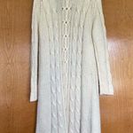 Garnet Hill  Longline Duster Wool Chunky Cable Knit Cardigan Sweater Size XXL Photo 9