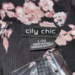 City Chic  Black  Floral Budding Romance Long Sleeve Hi Low  Top Size L/20 ( 3X ) Photo 9