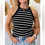 By Together $42 NWT Talk About It Tank - Black/White S Photo 1