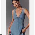 Reformation Sebastien Denim Midi Dress Blue Photo 1