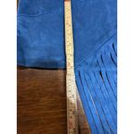 Southwestern Cowgirl Suede Fringe Mini Skirt Blue Women S Boho Festival Concert Photo 5