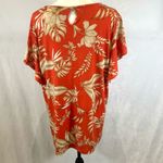 Liz Claiborne burnt orange and tan tropical leaf print blouse top size XXL Photo 5