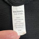 World Market Dress Womens Small Medium Black Embroidered Floral Maxi Boho India Photo 14