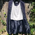 Tahari  by Arthur S Levine Long Blue Coat with matching white blouse 12 Photo 5