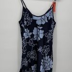 Corna Blue Multi Floral Pattern Satin Slip Mini Dress One Size Fits Most China Photo 0