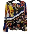 Parker Scarf Flower Oriana Blouse Floral Print Long Sleeve Silky Small New Photo 1