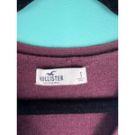 Hollister Women's Burgundy White Argyle Cropped Cardigan Sweater V neck S PREP Photo 2