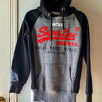Superdry • Grey & Black Hoodie Sweat Shirt• Sz XS Photo 0