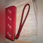 Coach Corner Zip Burgandy Wristlet Horse And Carriage Print Wallet Gold Accents Photo 9