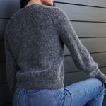 Quince  Baby Alpaca Wool Cropped Button Down Cardigan Charcoal Gray Sz Small Photo 1