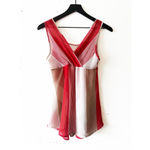 Mine Red White & Tan Striped Tank Top Women's Size S Photo 6